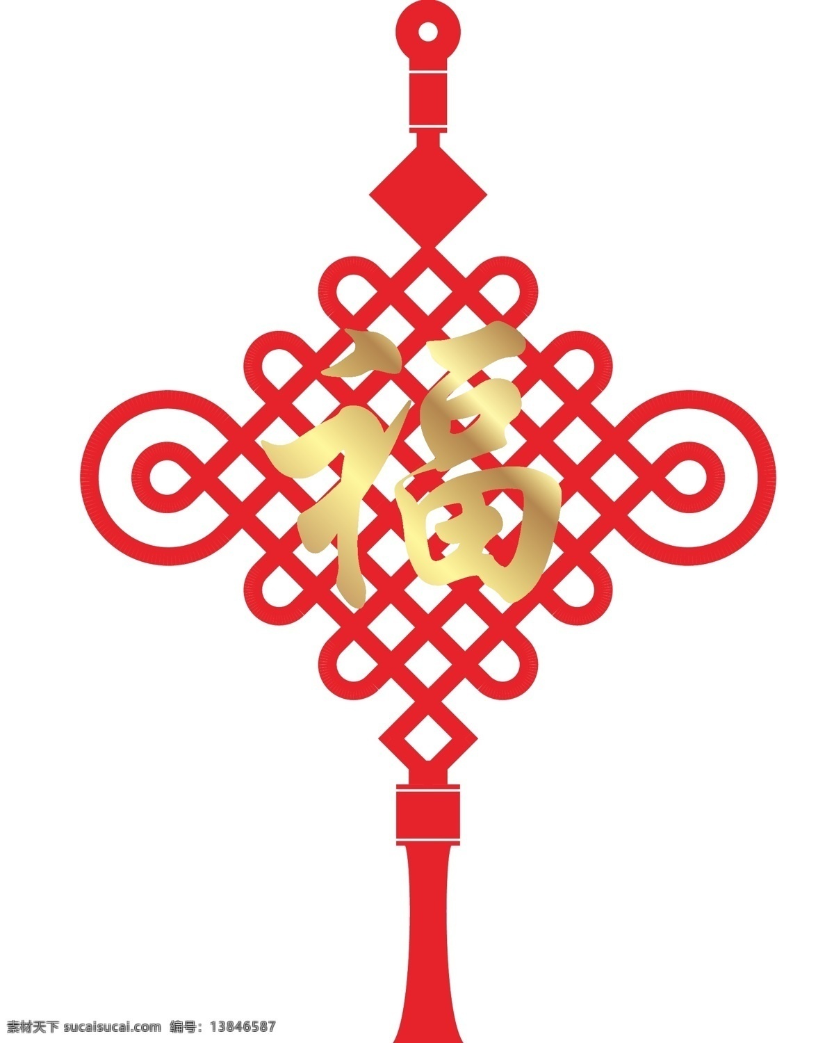 中国结 金色 福字 矢量图 矢量轮廓 节庆 红色 底纹边框 花边花纹