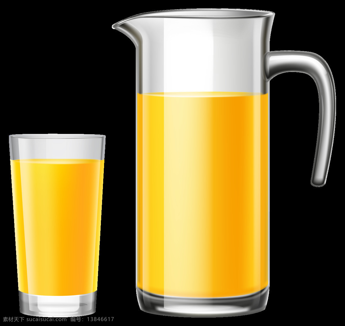 现 榨 新鲜 果汁 透明 黄色 水果 玻璃杯 美味 透明素材 免扣素材 装饰图片