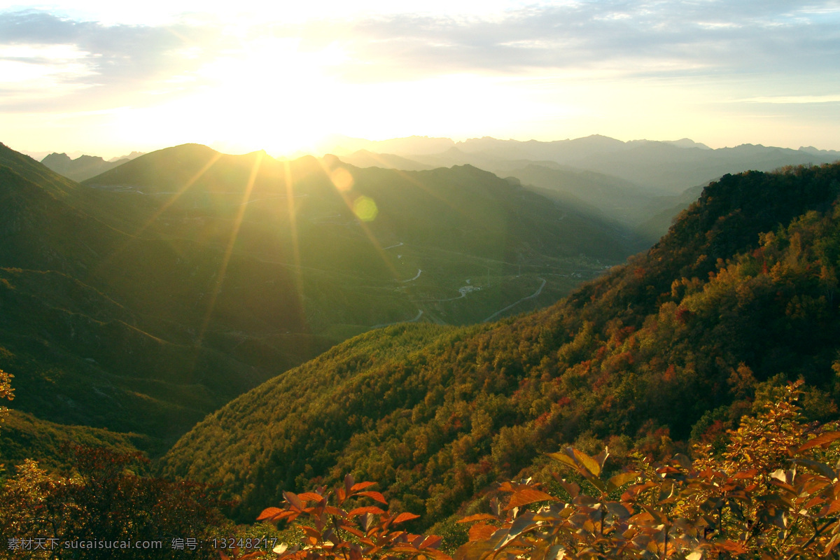 白草畔晚霞 保定 涞水 野三坡 白草畔 晚霞 夕阳 大山 风景 原创照片 自然景观 自然风景