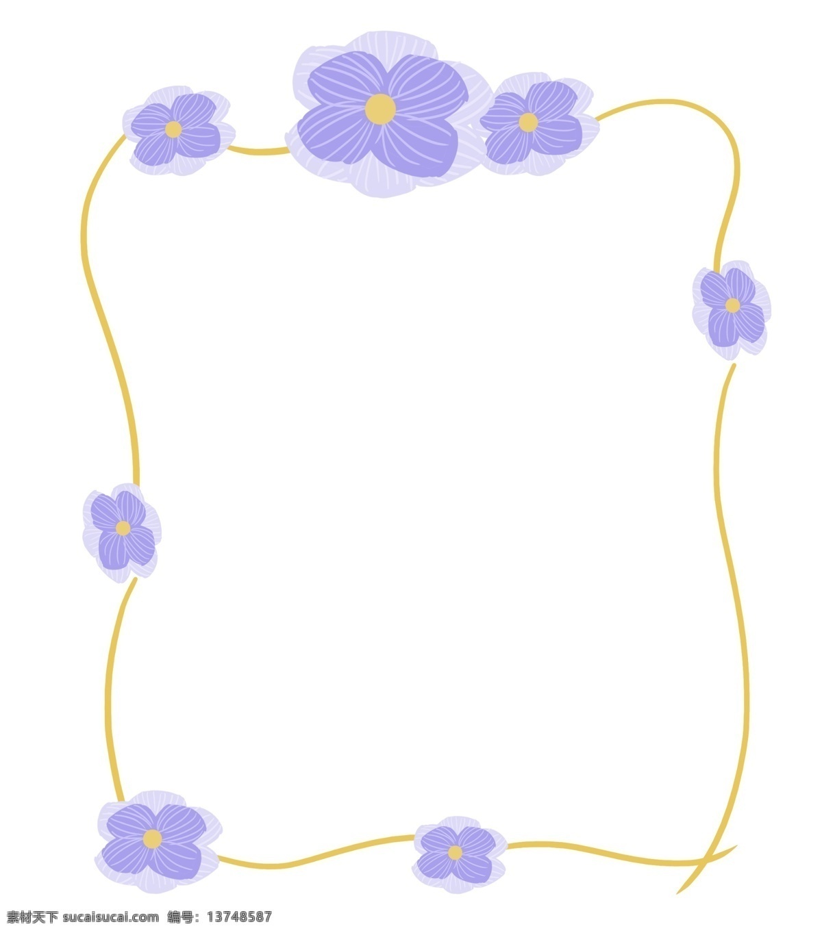 蓝色 边框 卡通 插画 框架