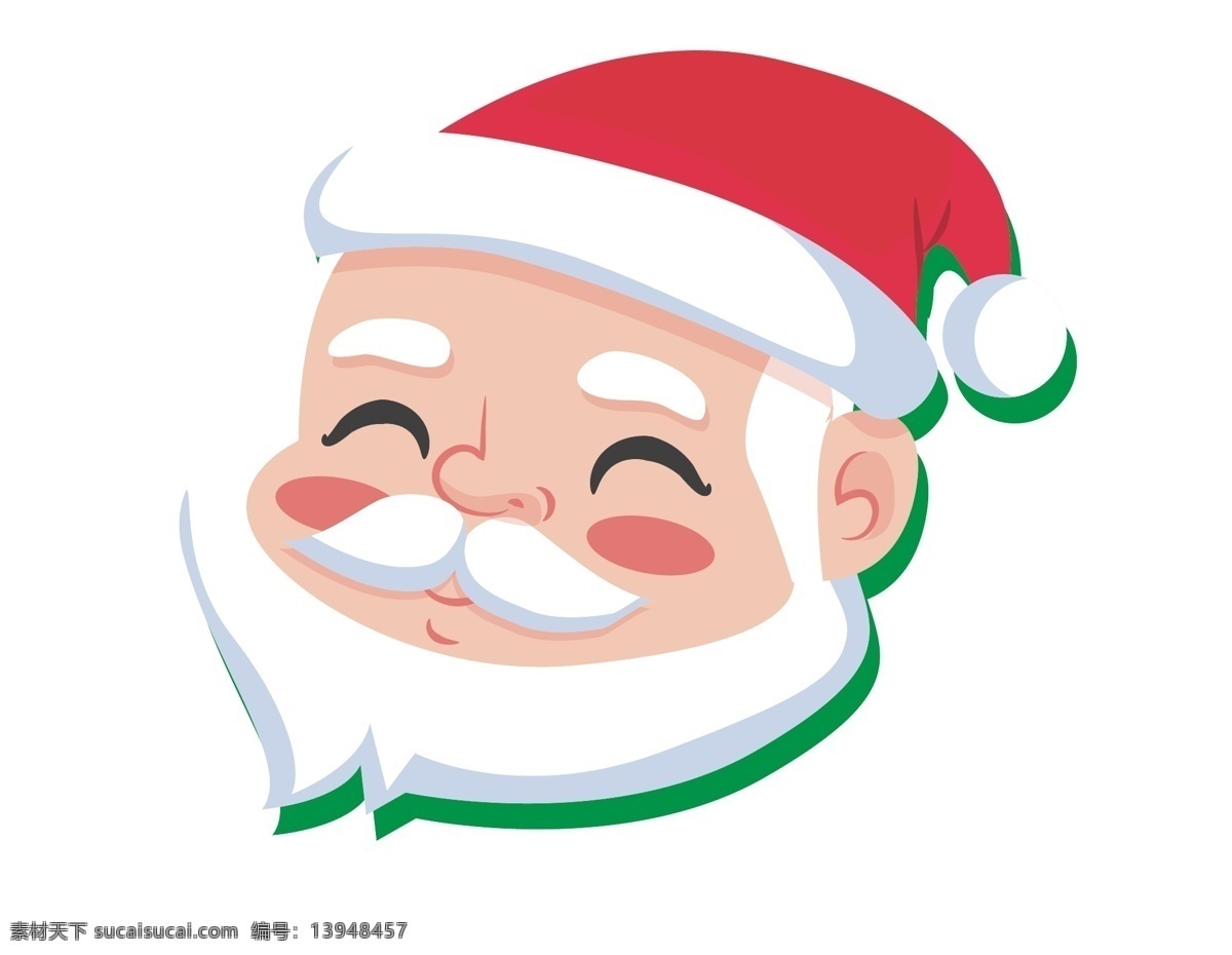 卡通 圣诞 老爷爷 元素 可爱 圣诞节 圣诞老人 矢量元素 手绘 白胡子 ai元素