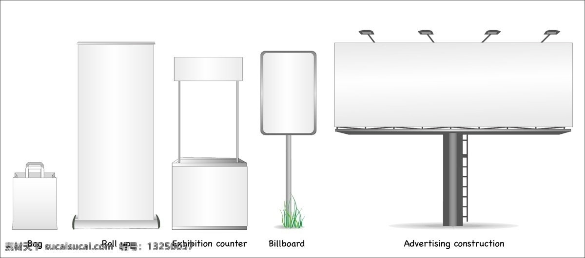 大型 户外 空白 广告牌 矢量 广告 户外广告牌 模板 手袋 向量 矢量图 其他矢量图