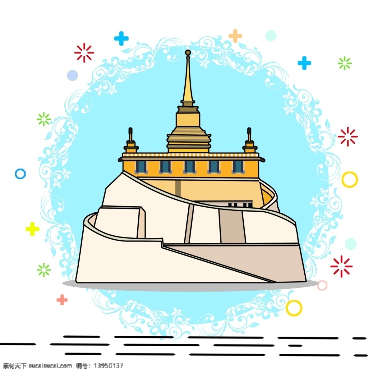卡通 泰国 寺庙 建筑 风景 名胜区 历史 这个 宏伟 宫殿