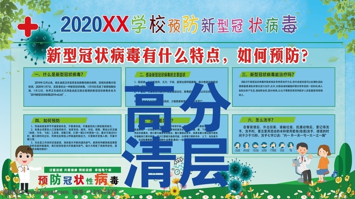 防御 新型 冠状 病毒 学校防御病毒 医院防御病毒 新型冠状病毒 武汉肺炎 医院预防 室内广告设计