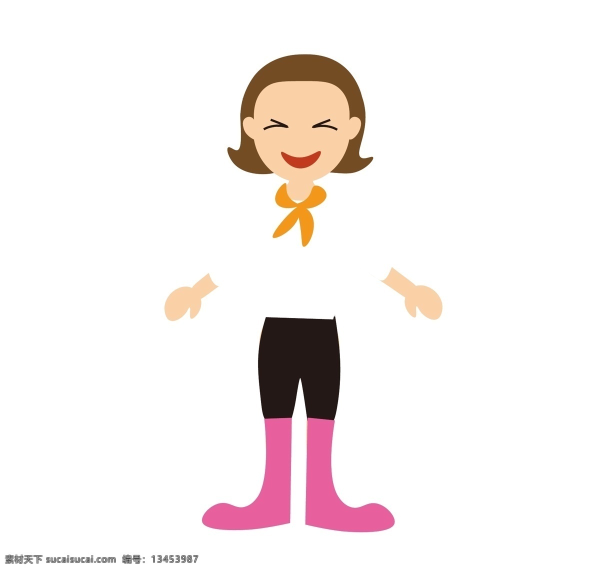 微笑 女孩 矢量 人物 元素 人物元素 青春 短发女孩 矢量素材