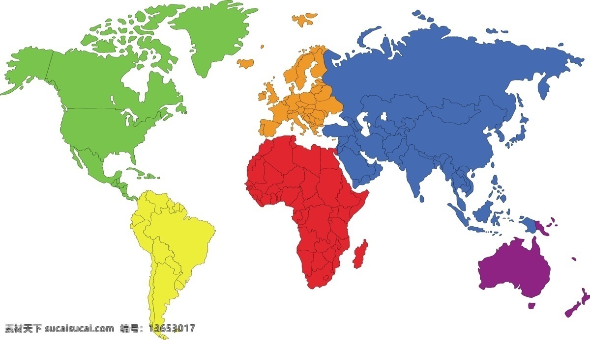 世界 彩色 地图 版块 矢量 模板下载 世界地图 彩色地图 世界版图 矢量地图 生活百科 矢量素材 白色