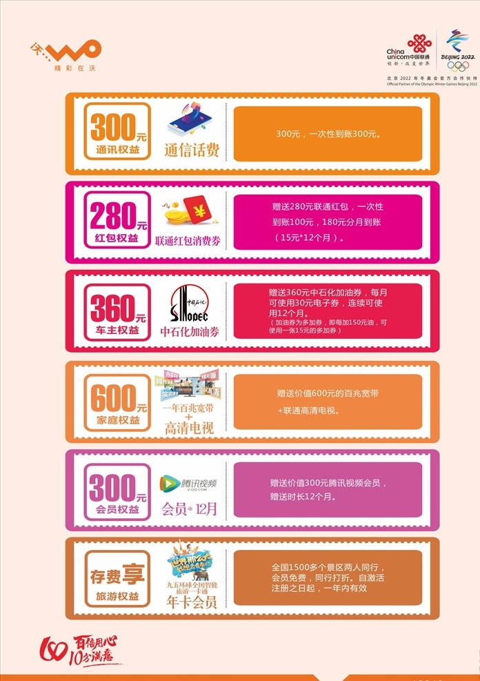 联通 冰激凌 套餐 宣传单 联通冰激凌 资费 联通沃 票券 dm宣传单