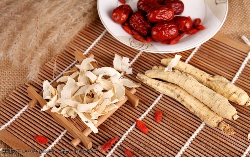 西洋参 中药 照片 参片 参段