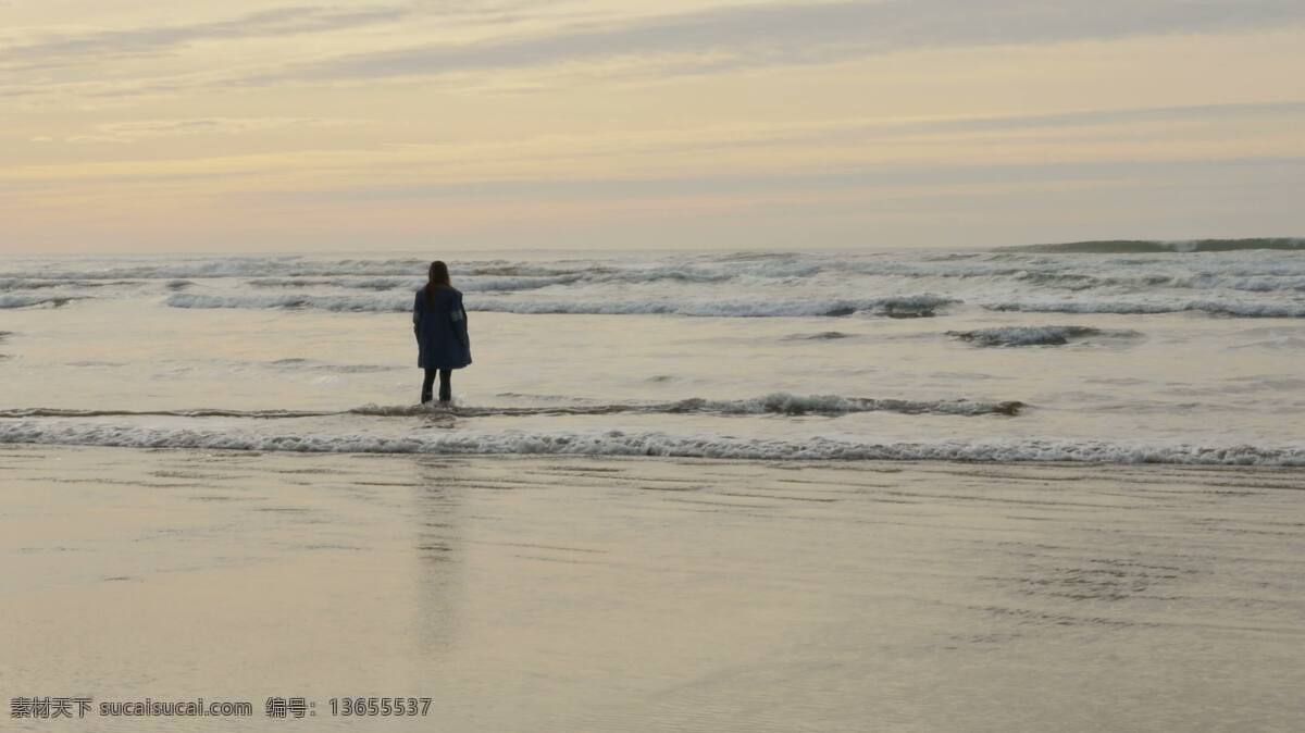 女人 seashore 自然 人 海洋 海 岸 海岸 线 海岸线 海滨 海滩 站立 看 波浪 黄昏 黎明 日落 日出 太平洋