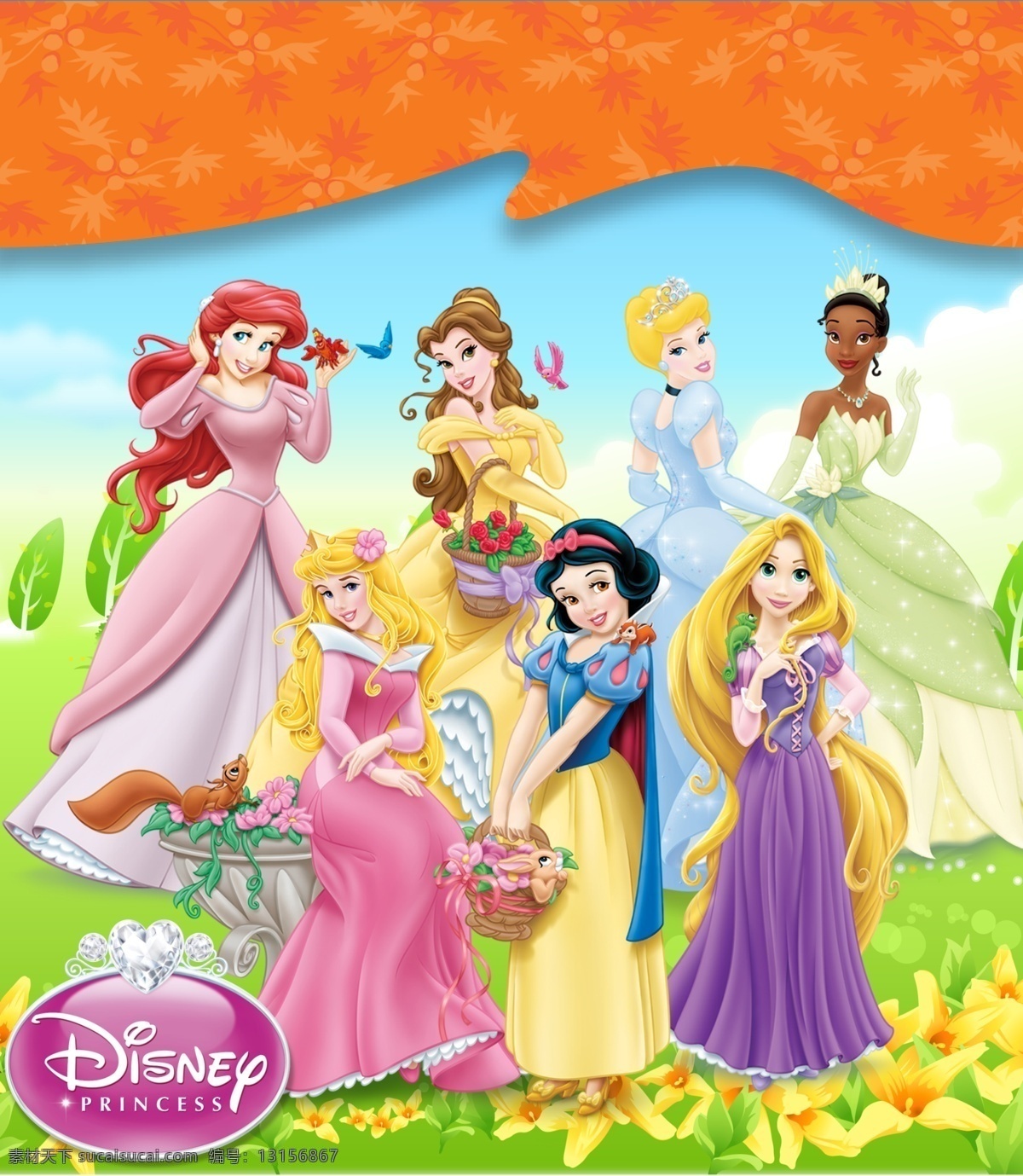 迪士尼公主 迪士尼 公主 卡通人物 儿童动画 高清素材 卡通图案 分层