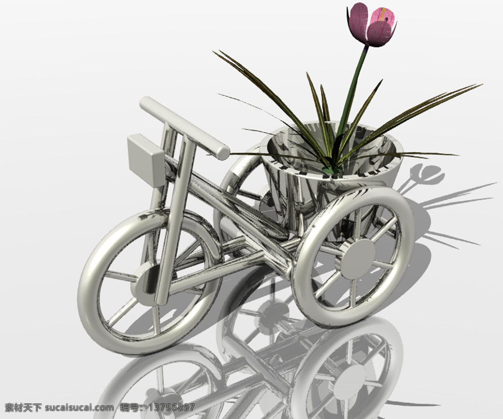 装饰 花盆 花 盆栽 3d模型素材 室内场景模型