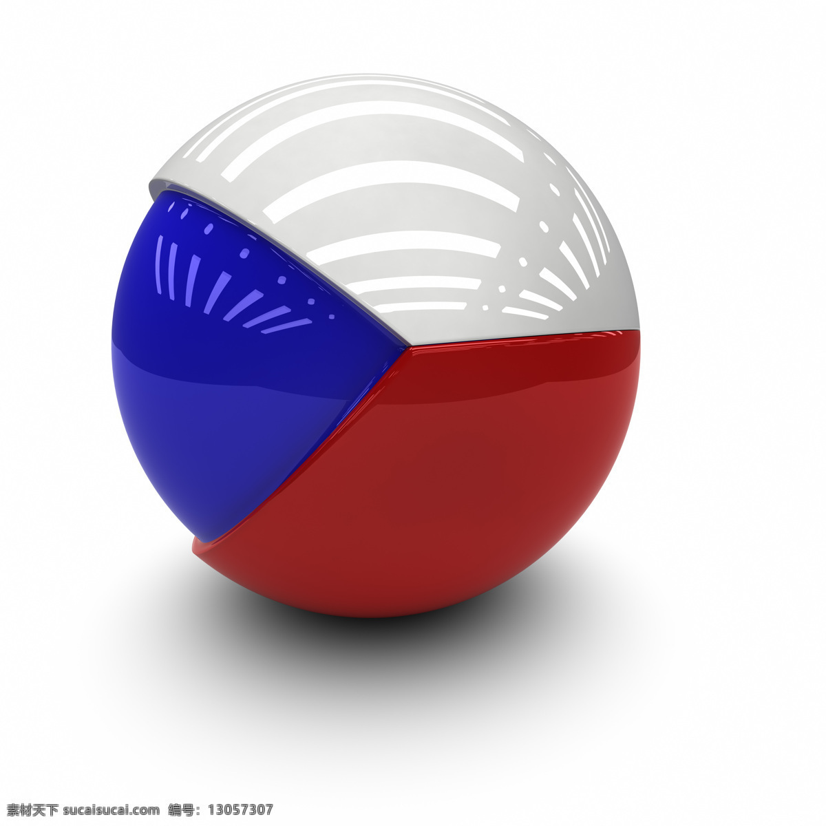 捷克共和国 国旗 3d球体国旗 质感 各国国旗 旗帜 3d设计
