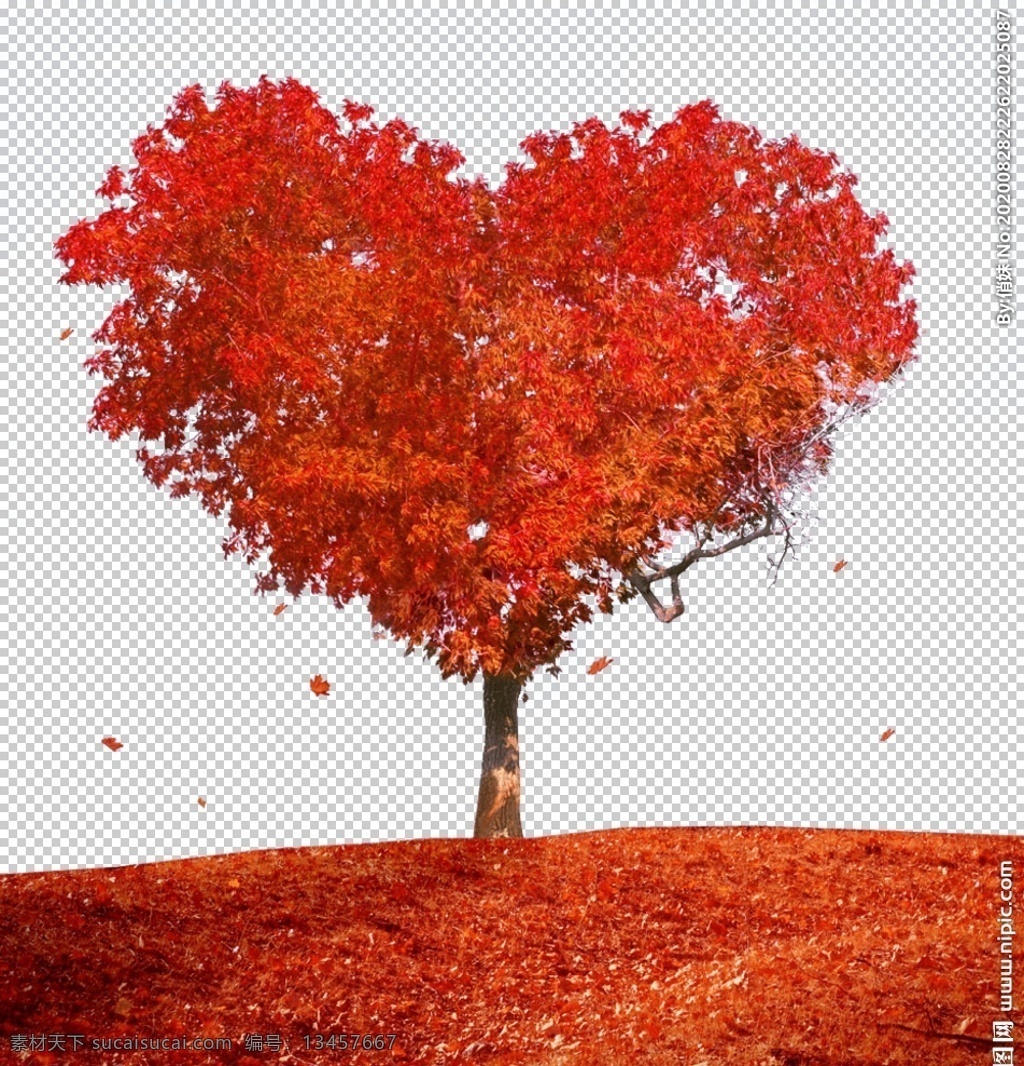 心形大树与飘落的花瓣创意插画jpg图片免费下载_编号vo3ho0x4v_图精灵