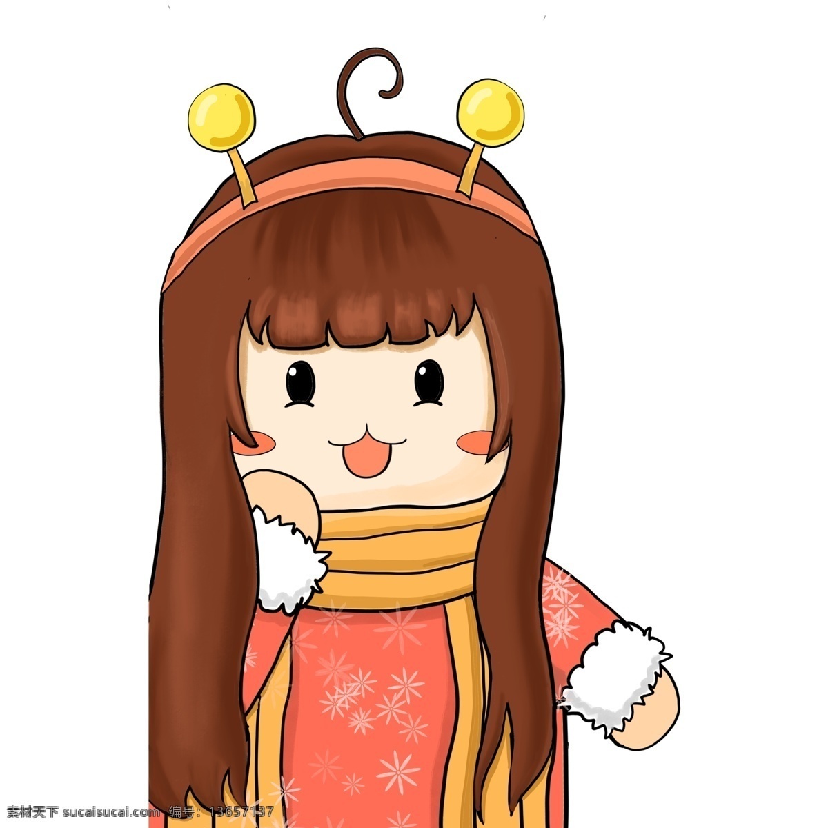 q 萌 可爱 元旦 快乐 小女孩 漫画 人物 卡通 女孩 q萌 潮漫 花痴 表情设计