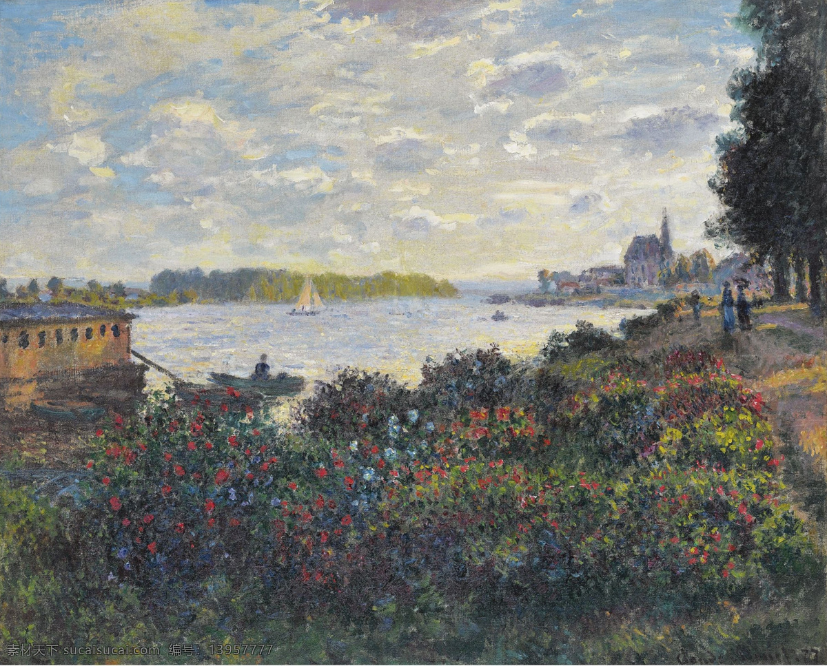 monet 风景 油画 装饰画 法国 画家 克劳德 argenteuil at seine the claude 莫 奈 oscar 印象派 风景画 静物 装饰素材