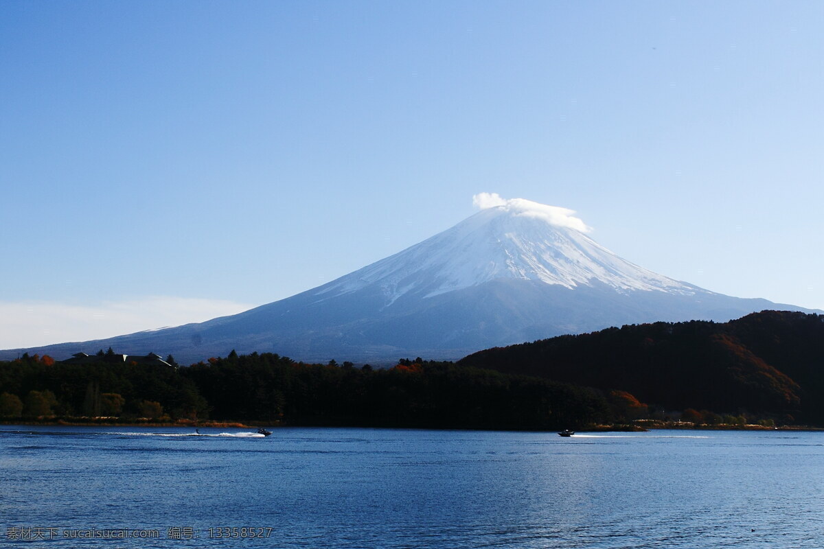 唯美 日本 富士山 风景图片 桌面壁纸 高山 山峰