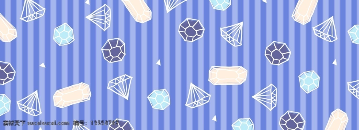 手绘 抽象 宝石 banner 背景 蓝色 条纹 线条 钻石