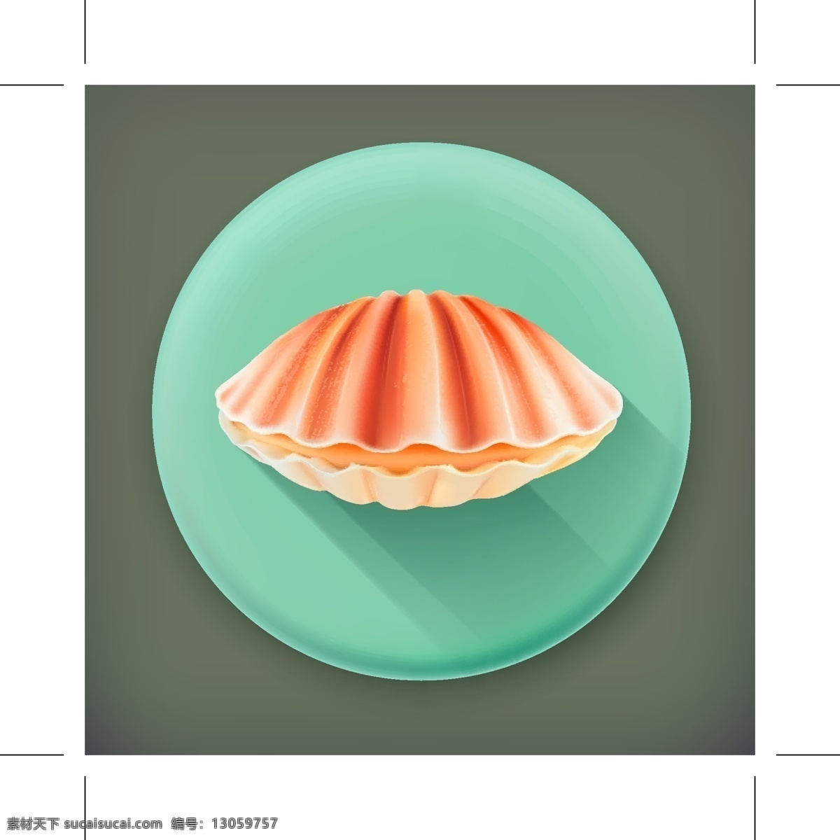 彩色 卡通 贝壳 图标素材 矢量素材 设计素材
