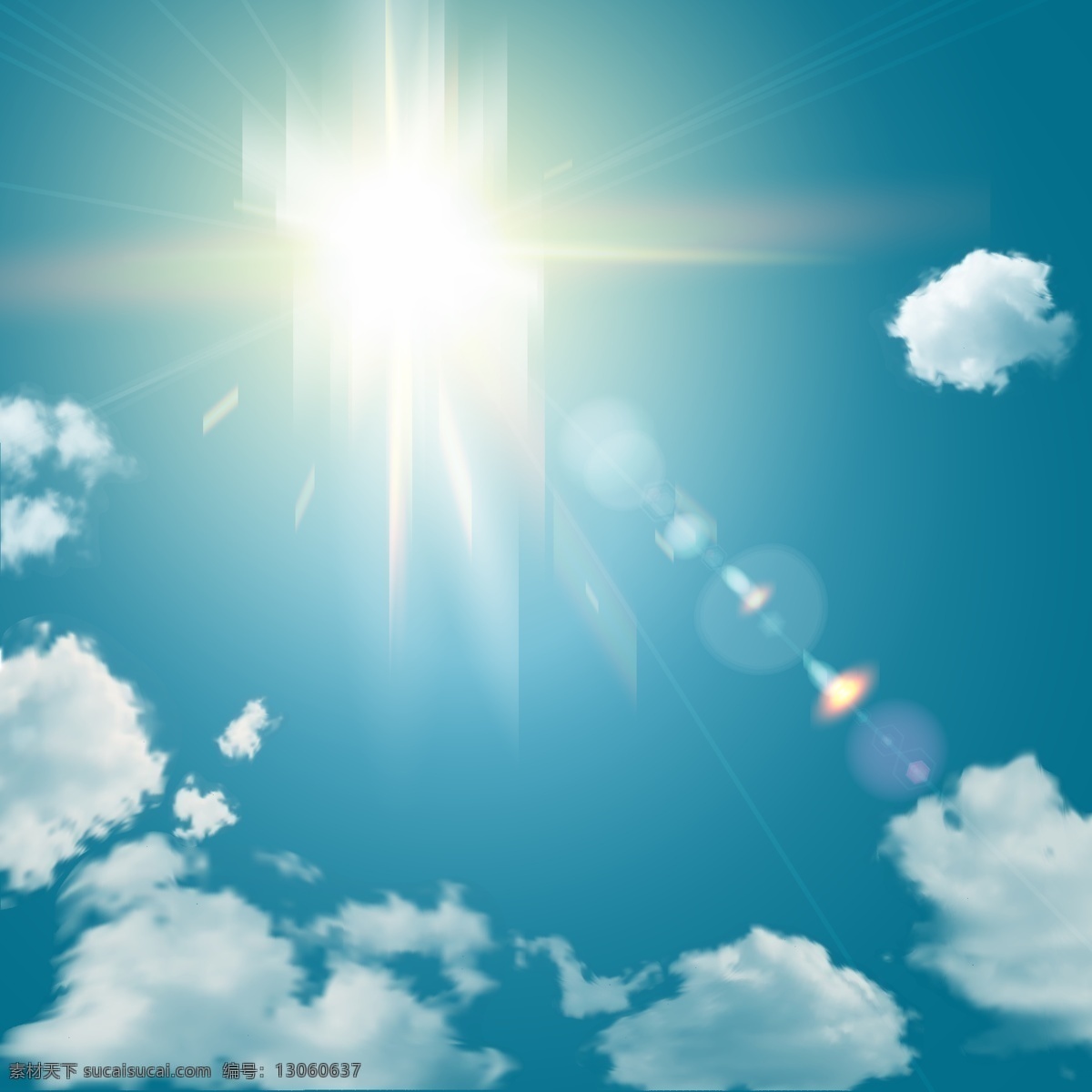 阳光 灿烂 天空 矢量 云朵 晴朗 灿烂的天空 动漫动画 风景漫画