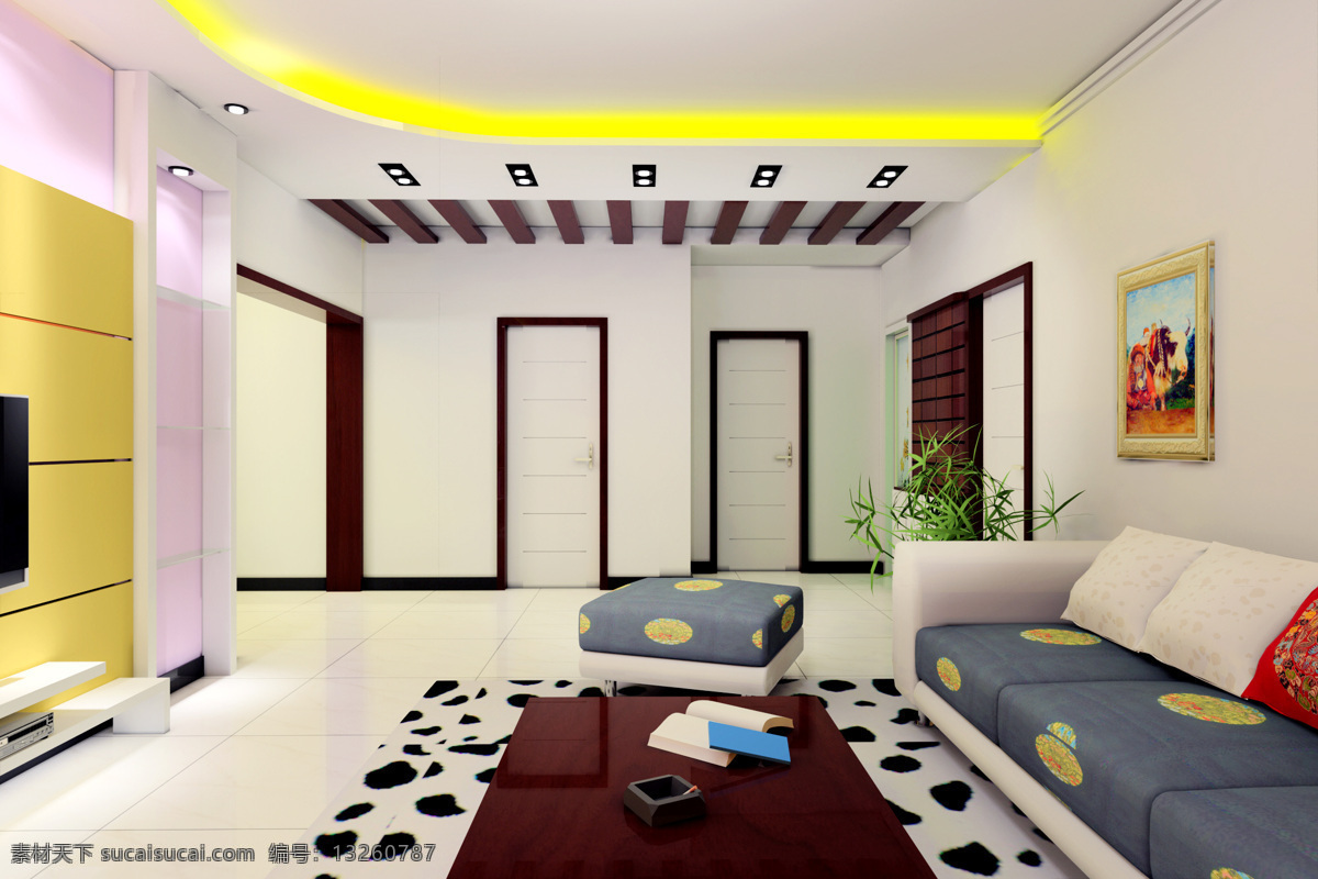 客厅 背景墙 壁挂 灯饰 地板 地毯 环境设计 门 室内装修 沙发 室内设计 家居装饰素材