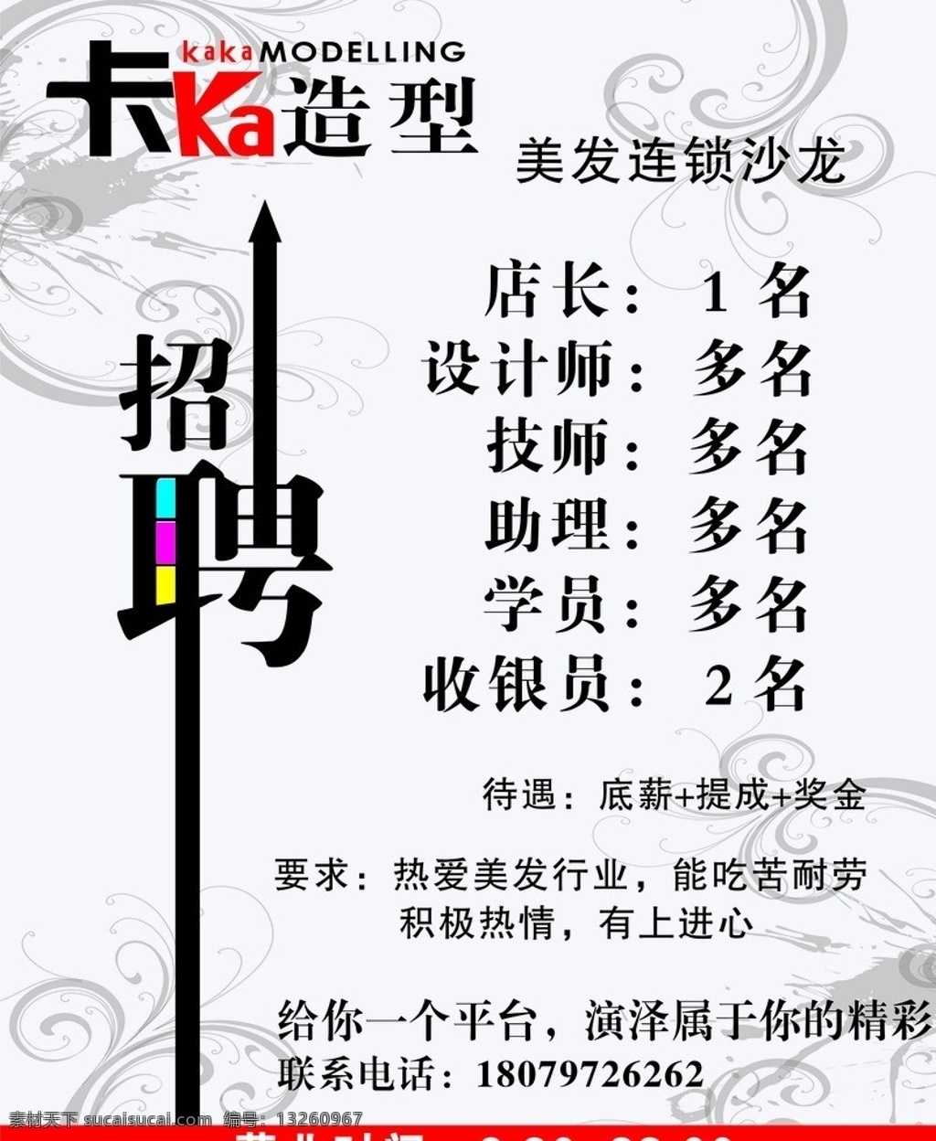 卡卡造型招聘 招聘模板 造型 美发招聘 矢量图库 矢量