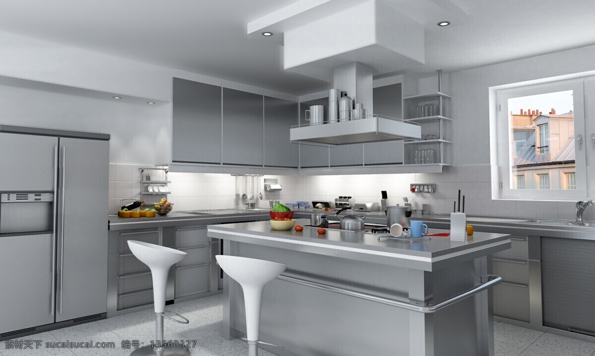 厨房 装修设计 效果图 厨房设计 模具 装修 室内设计 环境家居