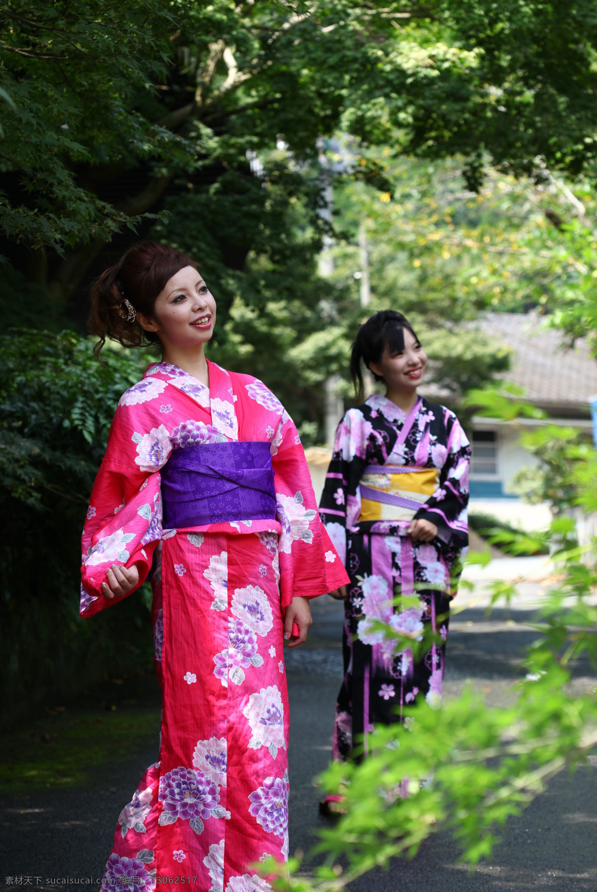 高清 日本 和服 少女 树 japan 女性女人 人物图库