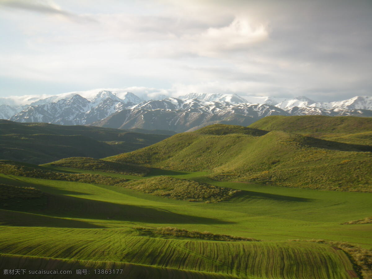 自然风景 雪山 山坡 青山 远景 美景 高质量 唯美 自然景观