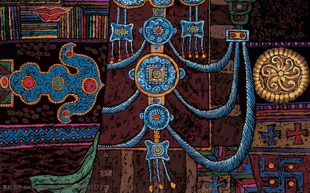 藏族 祥 巴 版画 藏族素材 祥巴版画 文化艺术