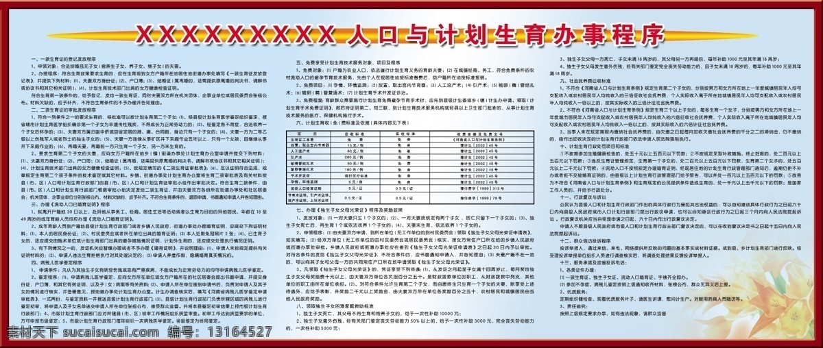 计划生育 办理程序 展板 横图 写真 彩图 生活百科 医疗保健