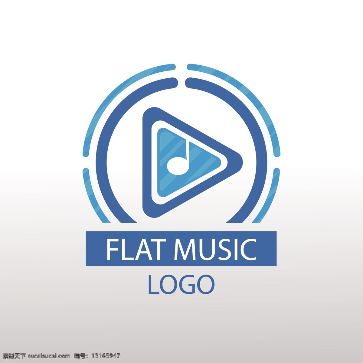 flatmusic 播放 键 图标 扁平化 音乐 蓝色 logo logo模板