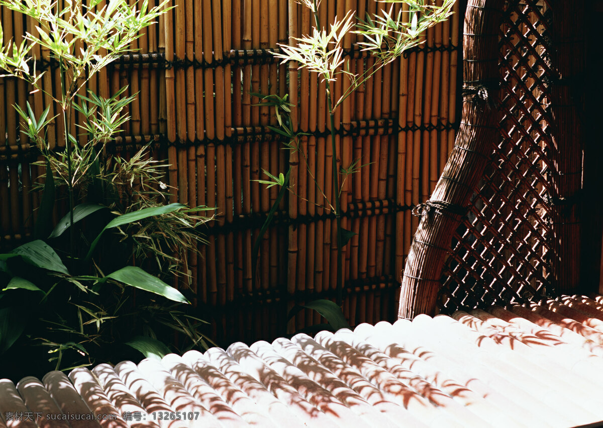 竹篱笆 栅栏 围栏 植物 竹子 竹排 阳光 光线 投影 围挡 围墙 生活意境摄影 生活百科 生活素材