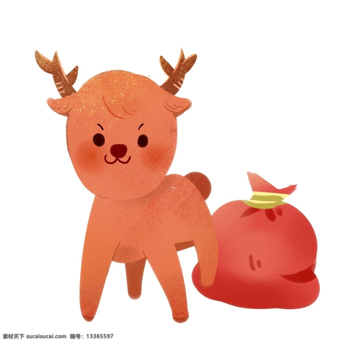 q 萌 可爱 圣诞节 驯鹿 q版 卡通 插画