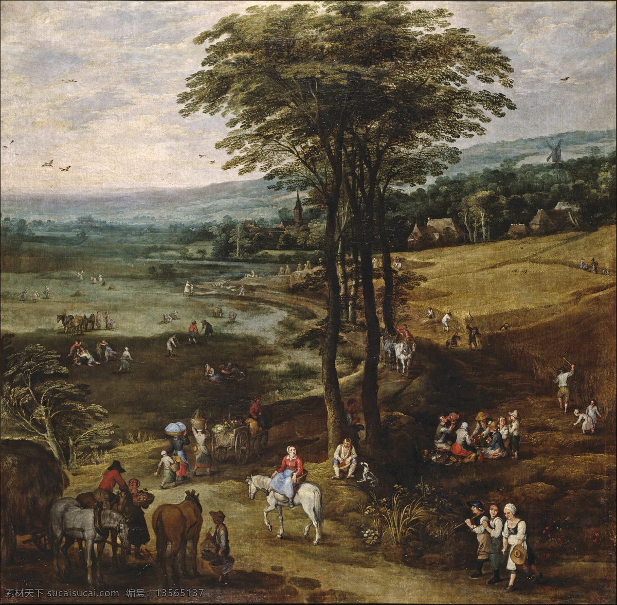 大师 画家 古典 画 建筑 景物 装饰画 油画 campo en vida la jan elder the brueghel ii de joos momper 人物 高清 西方 国外 现代 家居装饰素材