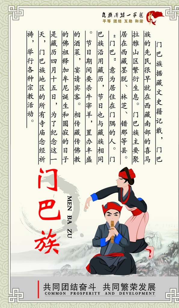 民族简介 五十六个民族 民族文化 少数民族 民族团结 门巴族 室内广告设计
