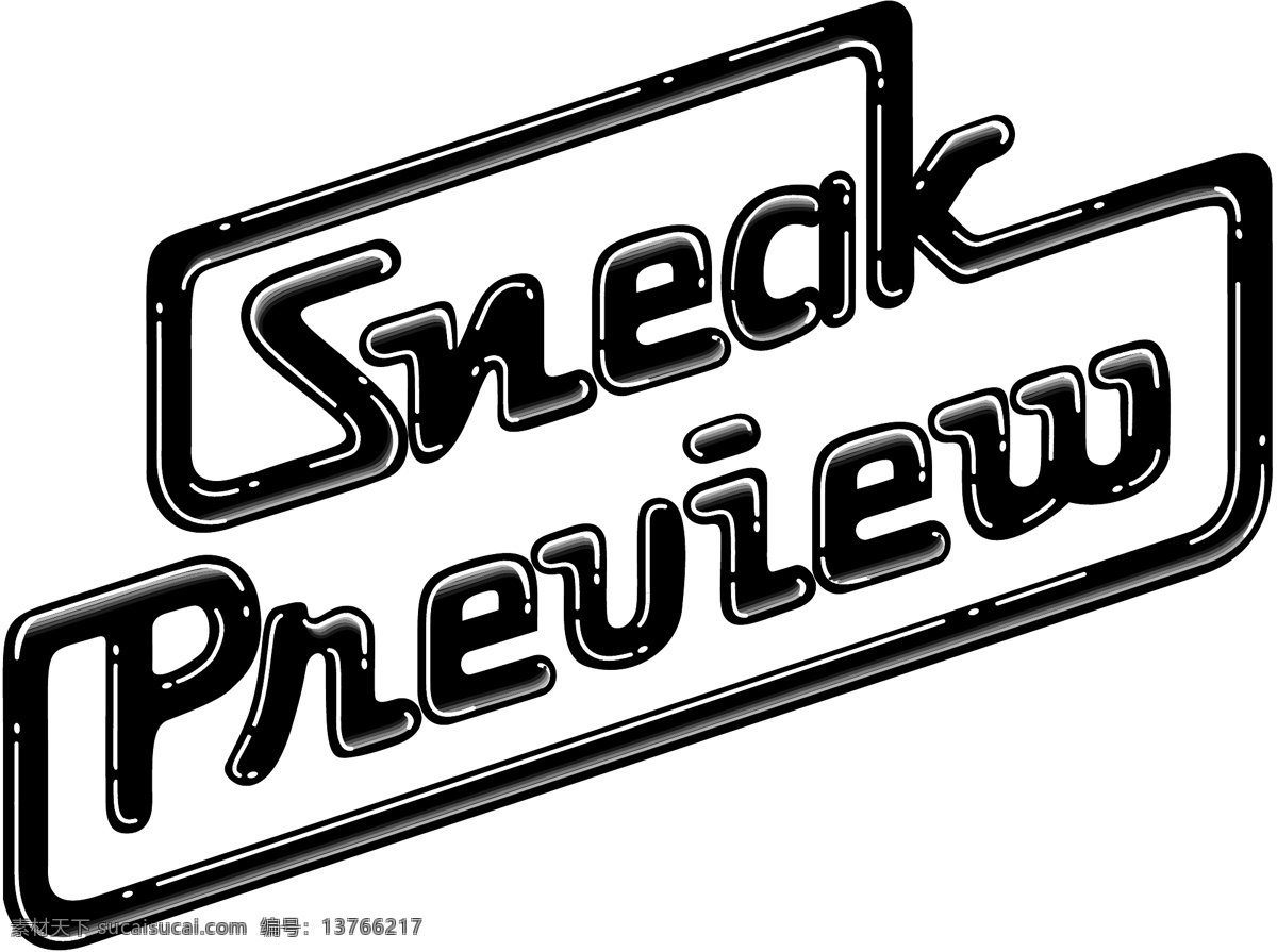 英文字体图形 sneak 英文字体 艺术字 白色