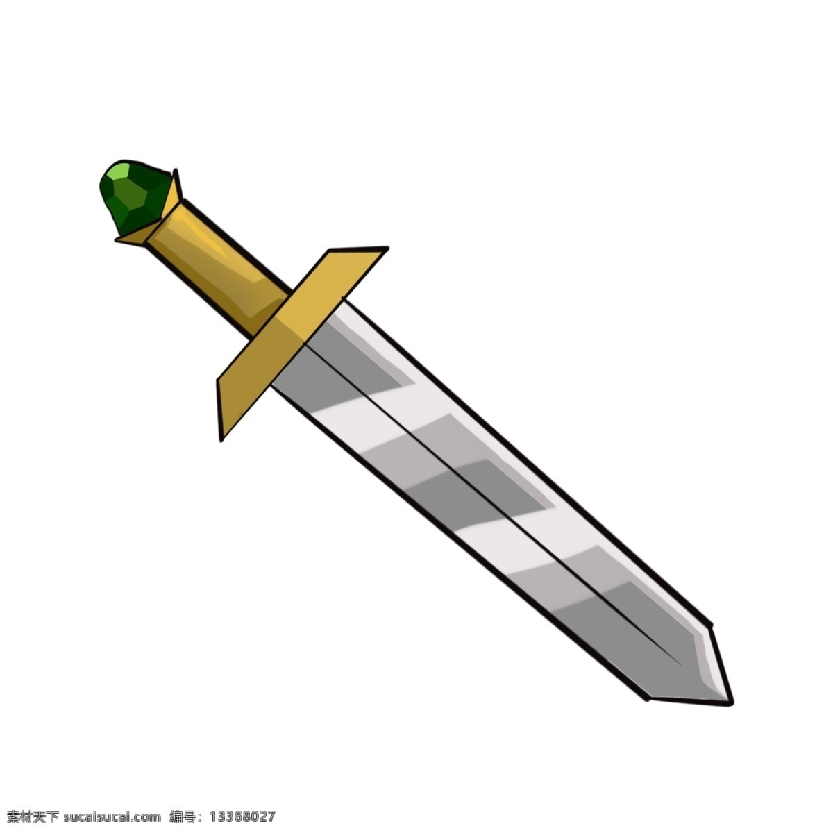 尖尖 创意 剑 插图 玩具剑 尖尖的剑 立体剑 一把剑 黄色手把 银色武器 武器剑 卡通剑 卡通插图