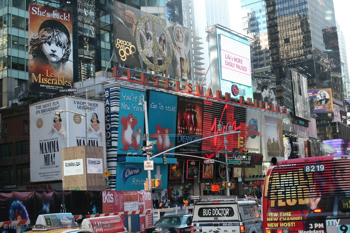 车身广告 繁华 广告牌 国外旅游 建筑 街道 旅游摄影 美国 纽约 时代广场 美国纽约 现代城市 现代城市街道 繁华街市 各国文化风情 矢量图
