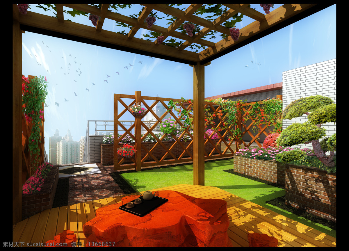 黄 先生 屋顶花园 效果图 design 环境设计 景观 园林 园林设计 植物 作品 装饰素材 园林景观设计