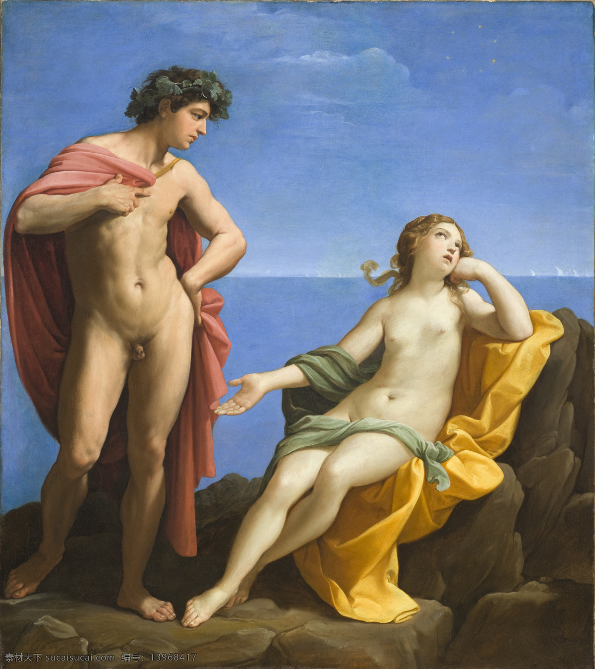 巴克斯 阿里 阿德 涅 意大利画家 圭多雷尼作品 希腊神话 夫妇 人间公主 古典油画 油画 文化艺术 绘画书法