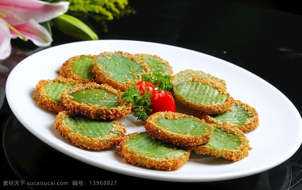 绿茶饼 芝麻 饼 主食 绿豆饼 餐饮美食 传统美食