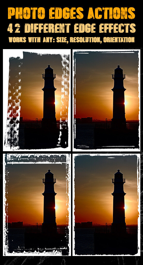 数码照片 添加 颓废 边框 ps 动作 ps动作 ps素材 photo edges actions 颓废边框 边框动作 水墨动作 照片边框
