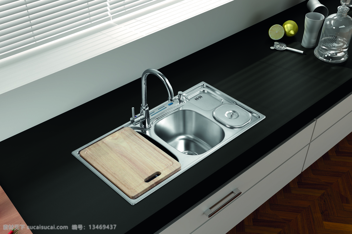 厨房水槽 厨房 水槽 水龙头 菜板 厨房用具 橱柜 生活素材 不锈钢 生活百科