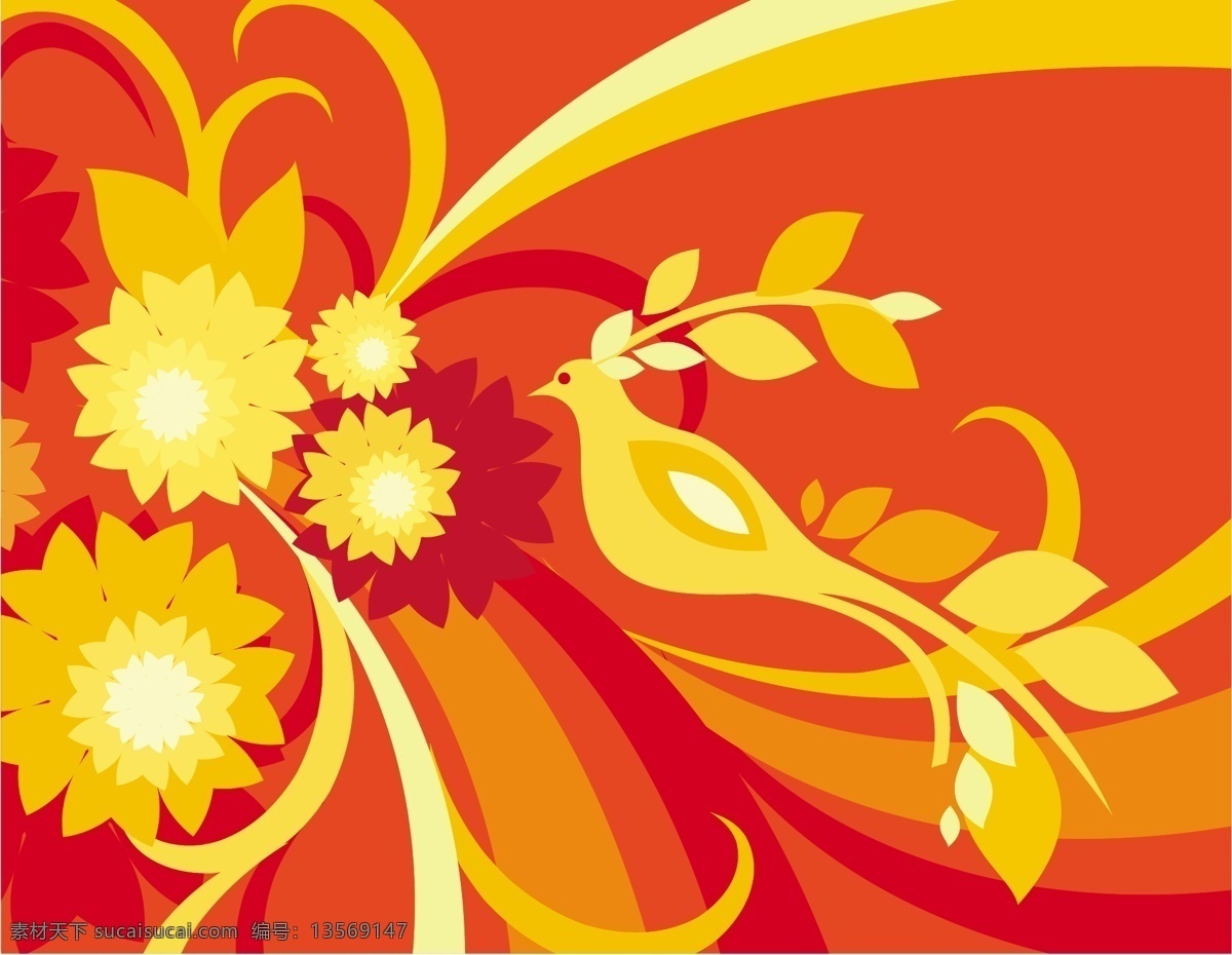吉祥 鸟 花纹 背景 花边 吉祥鸟 吉祥鸟花纹 矢量图 花纹花边