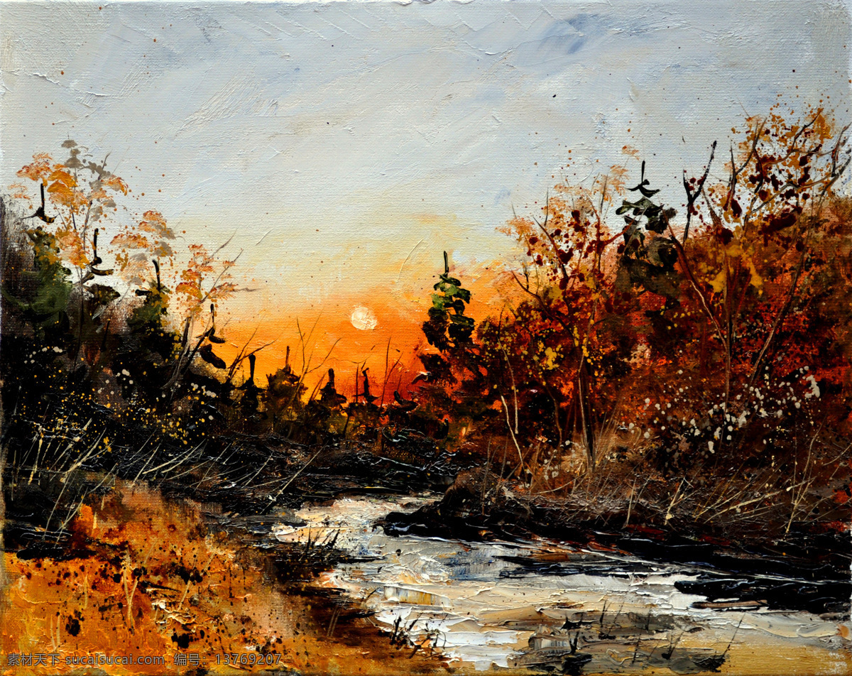 风景 风景画 挂画 河流 绘画 绘画书法 景色 流水 油画 夕阳 设计素材 模板下载 夕阳河流 油画风景 艺术 油画艺术 落日 溪流 树林 西方油画 欧美油画 油画作品 文化艺术 装饰素材 山水风景画