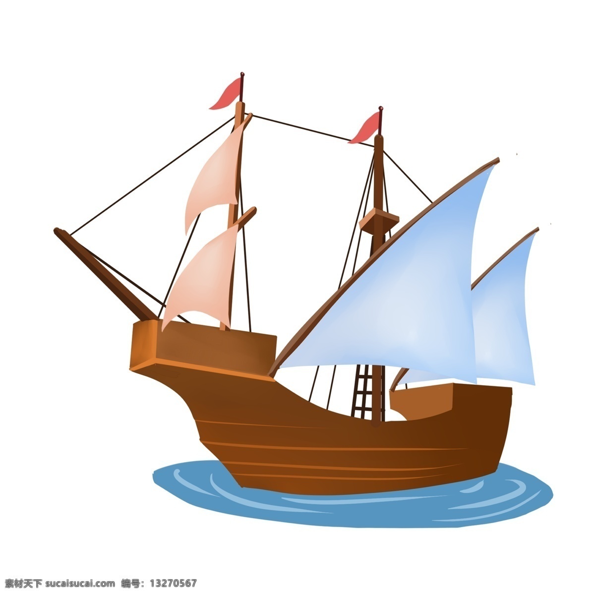 海上 交通工具 旅游 元素 帆船 免 抠 船 木船