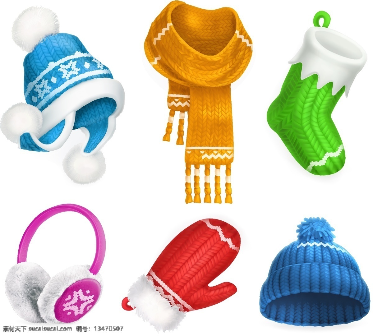款 冬季 儿童 保暖 用品 矢量 儿童帽子 围巾 袜子 耳罩 手套 冬季保暖 毛线 纺织品 保暖工具 生活用品 文化艺术 节日庆祝