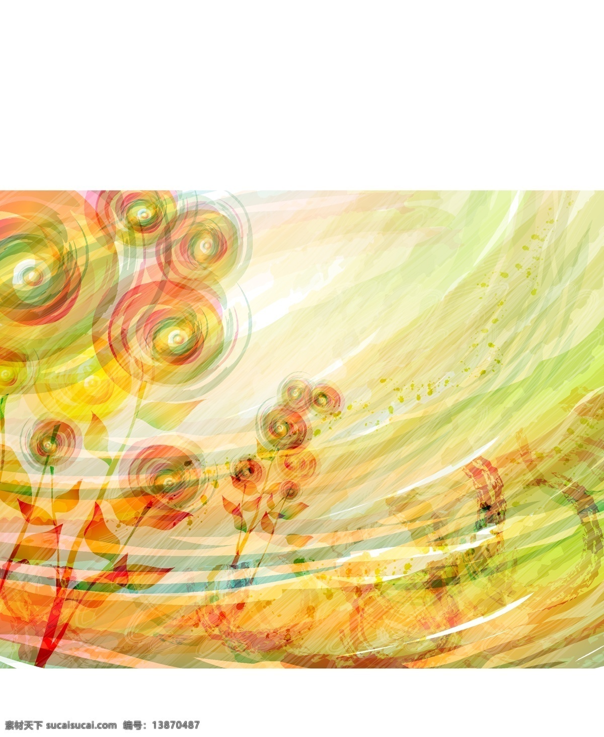 矢量 彩色 花卉 艺术 背景 彩绘花卉 花瓣 花朵 水彩画 艺术刷痕 画稿 矢量图 花纹花边