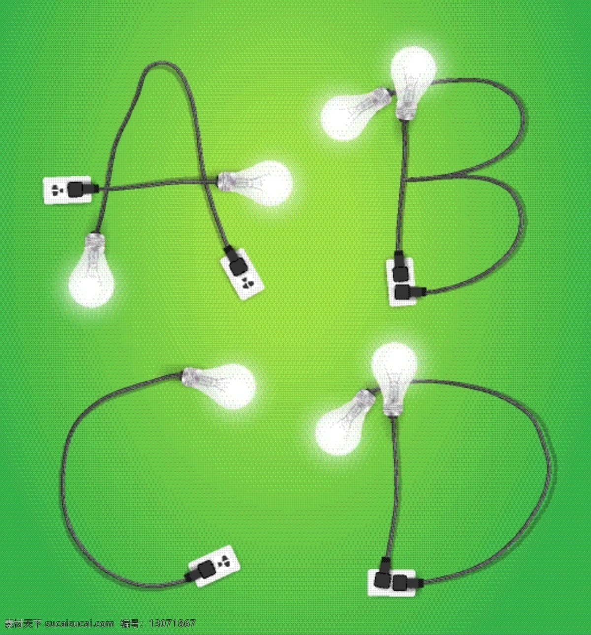 创意 英文 字母 电线 模板下载 abcd 字母电线 插座 插头 创意字母 环保灯 白炽灯 时尚创意灯泡 创意图片 生活百科 矢量素材 绿色