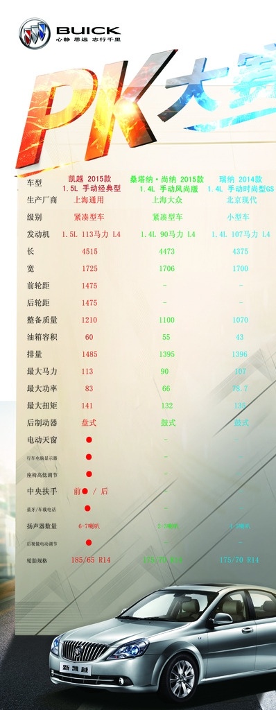 凯越对比 凯越 别克 4s店 pk 大赛 展板 桑塔纳 捷达 瑞纳 大众 现代 中国风 分层